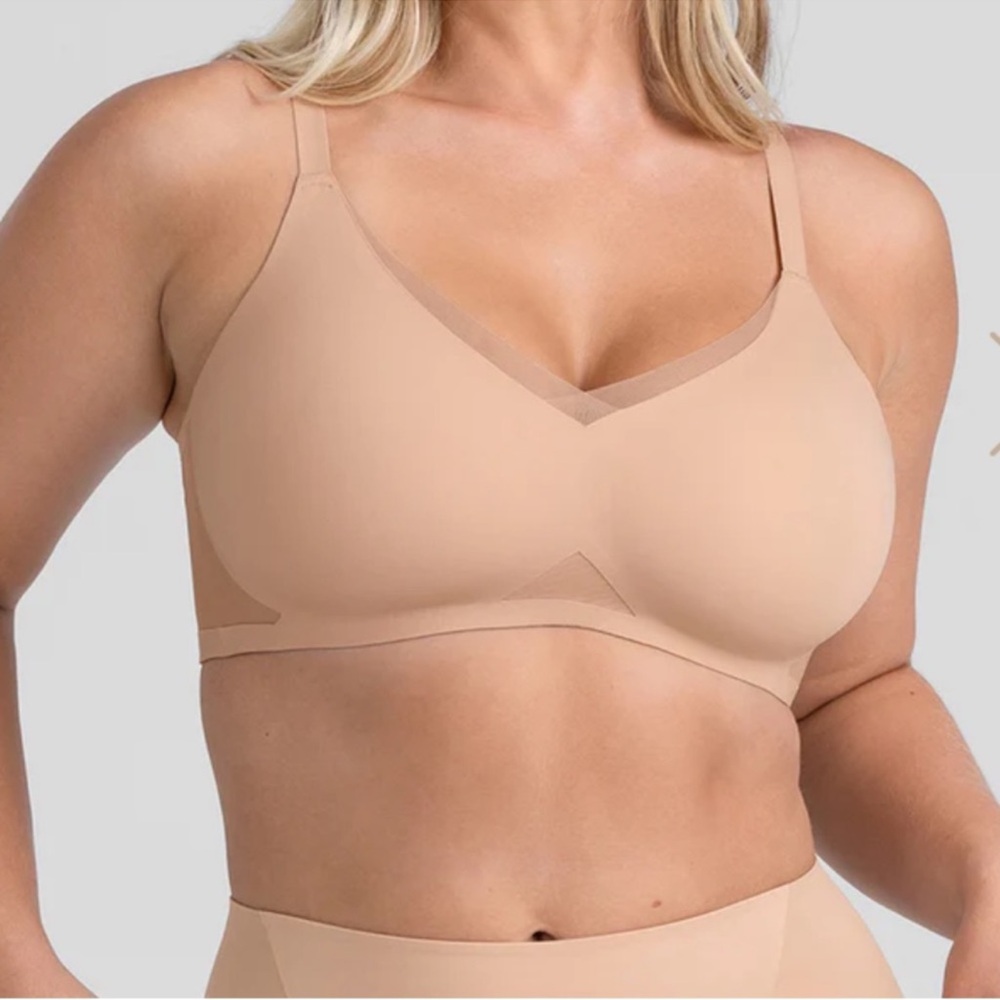 Honeylove CrossOver Bra Sand Nude Wireless Convertible Crisscross Straps-2X